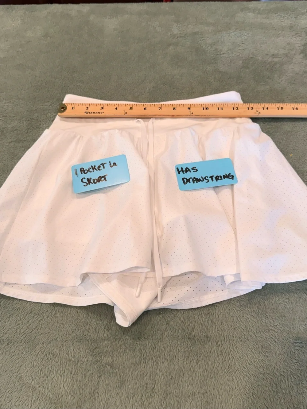 NWT CALIA Women’s XS White High Rise Performance Skort Athletic Tennis Golf